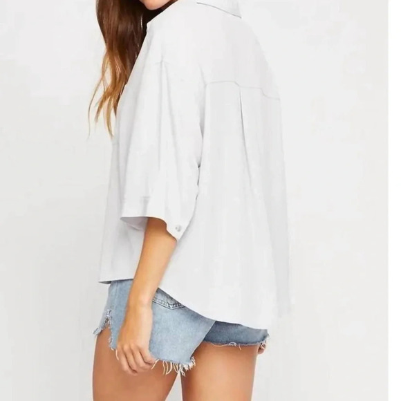 NWT Gentle Fawn Short Sleeve Collar Button Down Lilac Top Shirt XS - Picture 2 of 14